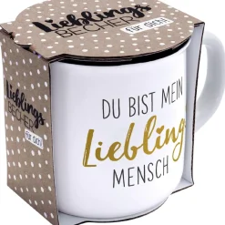 NANU-NANA Küche*Becher Emaille-Optik, Lieblingsmensch, 350 Ml