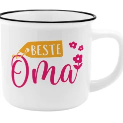 NANU-NANA Küche*Becher Emaille-Optik, Oma, 350 Ml
