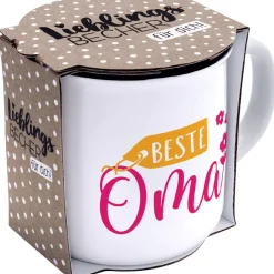 NANU-NANA Küche*Becher Emaille-Optik, Oma, 350 Ml