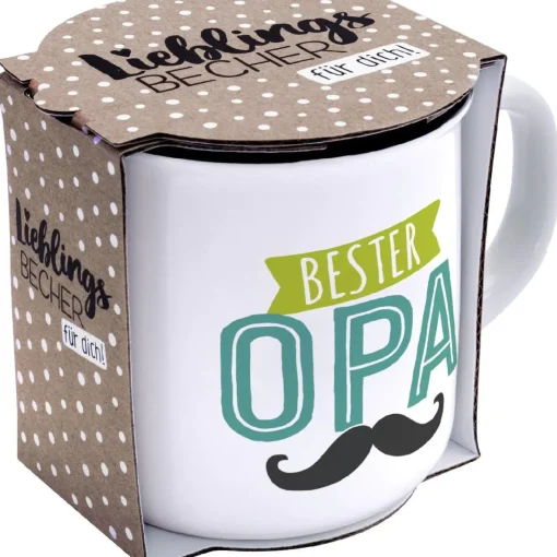 NANU-NANA Küche*Becher Emaille-Optik, Opa, 350 Ml