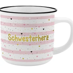 NANU-NANA Küche*Becher Emaille-Optik, Schwesterherz, 350 Ml