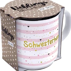 NANU-NANA Küche*Becher Emaille-Optik, Schwesterherz, 350 Ml