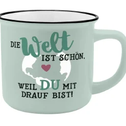 NANU-NANA Küche*Becher Emaille-Optik, Welt, 350 Ml