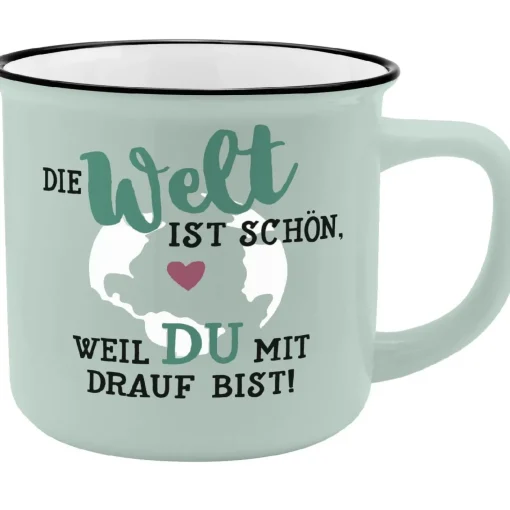 NANU-NANA Küche*Becher Emaille-Optik, Welt, 350 Ml