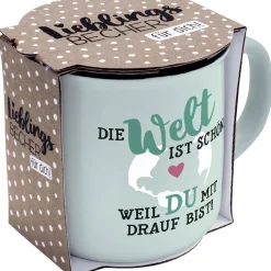 NANU-NANA Küche*Becher Emaille-Optik, Welt, 350 Ml