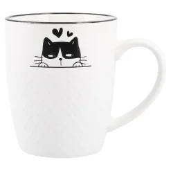 NANU-NANA Tierfreunde|Küche*Becher Katzenrelief, Katze/Herz, 380 Ml
