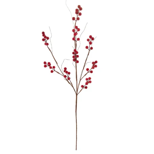 NANU-NANA Vasen & Kunstblumen|Weihnachtsdeko*Beerenzweig, Rot, 70 Cm