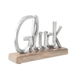 NANU-NANA Deko-Objekte*Deko-Buchstaben Glück, Silbermatt, 25 Cm