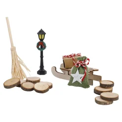 NANU-NANA Deko-Objekte|Weihnachtstraditionen*Deko-Set Für Wichteltür, Schlitten