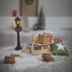NANU-NANA Deko-Objekte|Weihnachtstraditionen*Deko-Set Für Wichteltür, Schlitten