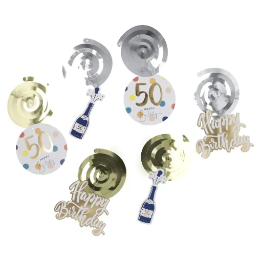 NANU-NANA Geburtstag*Deko-Spiralen Geburtstag, 50, 6 Stück