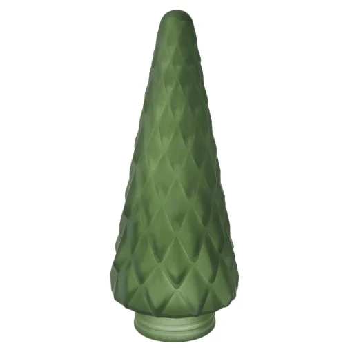 NANU-NANA Weihnachtsdeko*Deko-Tanne Glas, Schmal/dunkelgrün/matt, 20 Cm