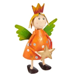 NANU-NANA Figuren|Weihnachtsdeko*Engel Mini, Stern/orange, 10 Cm