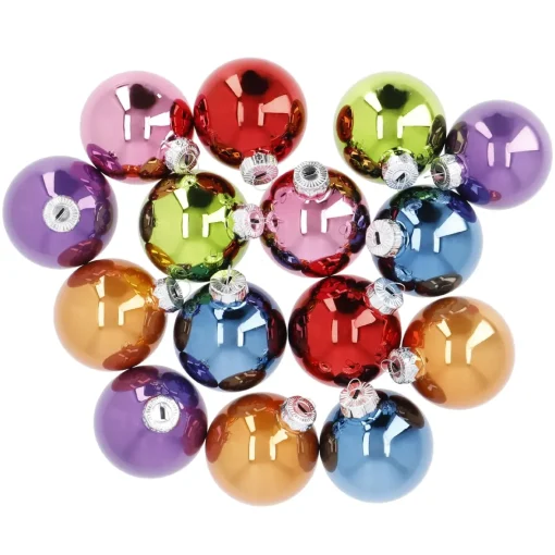 NANU-NANA Weihnachtsbaumschmuck|Weihnachten*15er Glaskugeln 6 Cm, Fancy