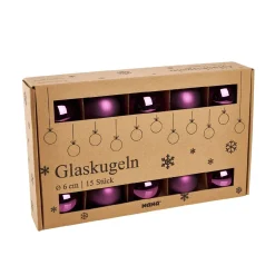 NANU-NANA Weihnachtsbaumschmuck*15er Glaskugeln 6 Cm, Lila