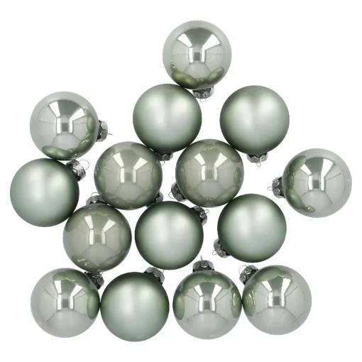 NANU-NANA Weihnachtsbaumschmuck|Weihnachten*15er Glaskugeln 6 Cm, Mint