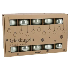 NANU-NANA Weihnachtsbaumschmuck|Weihnachten*15er Glaskugeln 6 Cm, Mint