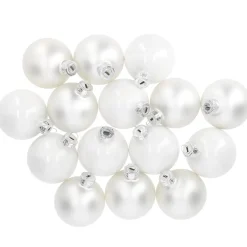 NANU-NANA Weihnachtsbaumschmuck|Weihnachten*15er Glaskugeln 6 Cm, Weiß
