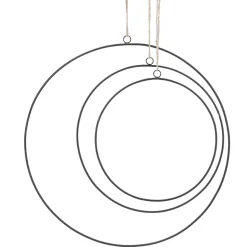 NANU-NANA Frühlingsdeko*3er Set Deko-Ringe, Schwarz/matt