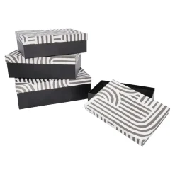 NANU-NANA Organisation*4er Set Geschenkkarton Design, Schwarz/weiß