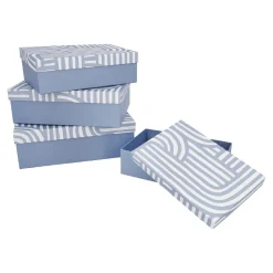 NANU-NANA Organisation*4er Set Geschenkkarton Design, Blau/weiß