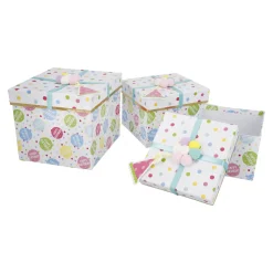 NANU-NANA Geburtstag|Organisation*3er Set Geschenkkarton Geburtstag/Quadro, Partyhut