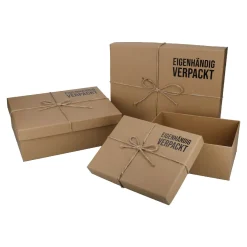 NANU-NANA Geschenkverpackung|Organisation*3er Set Geschenkkarton Kraft, Eigenhändig Verpackt