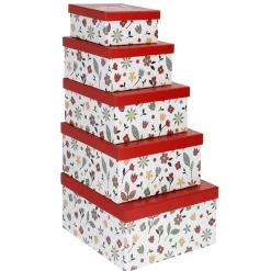 NANU-NANA Geschenkverpackung|Geschenkideen*5er Set Geschenkkarton Motiv, Weiß