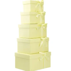 NANU-NANA Geschenkverpackung*5er Set Geschenkkarton Schleife, Gelb
