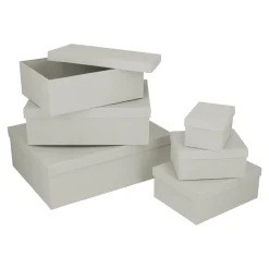 NANU-NANA Geschenkverpackung|Geschenkideen*6er Set Geschenkkarton Uni, Hellgrau