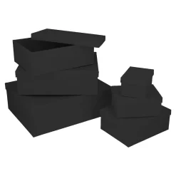 NANU-NANA Geschenkverpackung|Geschenkideen*6er Set Geschenkkarton Uni, Schwarz