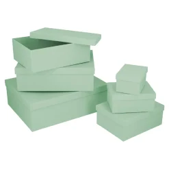 NANU-NANA Geschenkverpackung|Geschenkideen*6er Set Geschenkkarton Uni, Hellmint