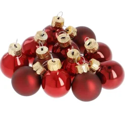 NANU-NANA Weihnachtsbaumschmuck|Adventskränze & Zubehör*12er Set Glaskugeln 2,5 Cm, Rot