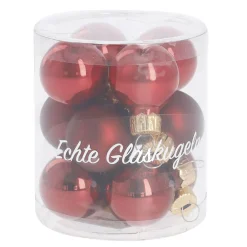 NANU-NANA Weihnachtsbaumschmuck|Adventskränze & Zubehör*12er Set Glaskugeln 2,5 Cm, Rot