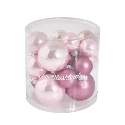 NANU-NANA Weihnachtsbaumschmuck|Adventskränze & Zubehör*17er Set Glaskugeln Mix, Rosa