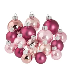 NANU-NANA Weihnachtsbaumschmuck|Adventskränze & Zubehör*17er Set Glaskugeln Mix, Rosa