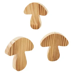 NANU-NANA Weihnachtstraditionen|Adventskränze & Zubehör*3er Set Holz-Deko Pilz/gebrannt