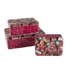 NANU-NANA Weihnachtsbäckerei*3er Set Keksdose Plätzchen, Eckig