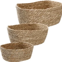 NANU-NANA Organisation*3er Set Korb Natur, Eckig/natur