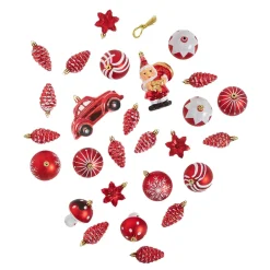 NANU-NANA Weihnachtsbaumschmuck*27er Set Kugelset Kunststoff, Rot