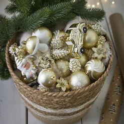 NANU-NANA Weihnachtsbaumschmuck*27er Set Kugelset Kunststoff, Champagner