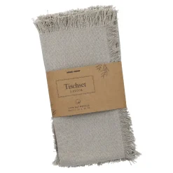 NANU-NANA Küche*2er Set Platzset Fransen, Taupe, 33 X 48 Cm