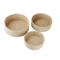 NANU-NANA Organisation|Schalen & Tabletts*3er Set Schale Jute, Rund, Natur