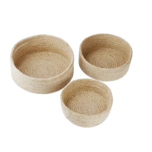 NANU-NANA Organisation|Schalen & Tabletts*3er Set Schale Jute, Rund, Natur