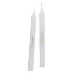 NANU-NANA Geburtstag|Kerzen & Kerzenständer*2er Set Stabkerze Geburtstag, Happy Birthday/ Konfetti