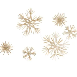 NANU-NANA Weihnachtsbaumschmuck*9er Set Strohanhänger Sterne, Weiß