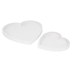 NANU-NANA Salty- Und Candybar|Schalen & Tabletts*2er Set Tablett Herz, Weiß