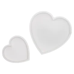 NANU-NANA Salty- Und Candybar|Schalen & Tabletts*2er Set Tablett Herz, Weiß