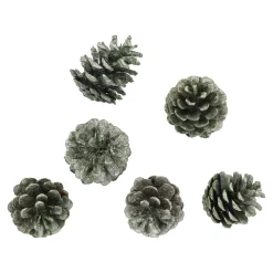 NANU-NANA Adventskränze & Zubehör|Weihnachtsdeko*6er Set Tannenzapfen Metallic, Grün