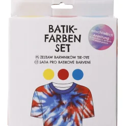 NANU-NANA Fashion*3er Set Textilfarbe Batik, DIY, Rot/gelb/hellblau